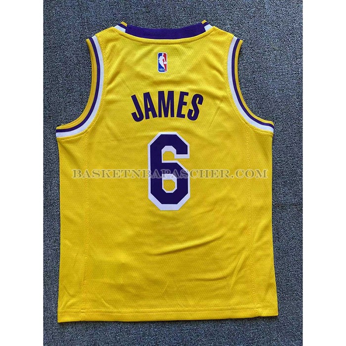Maillot Enfant Los Angeles Lakers LeBron James NO 6 Icon 2022-23 Jaune